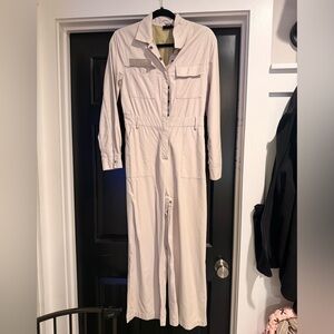 Women's Cream Jumpsuit leather